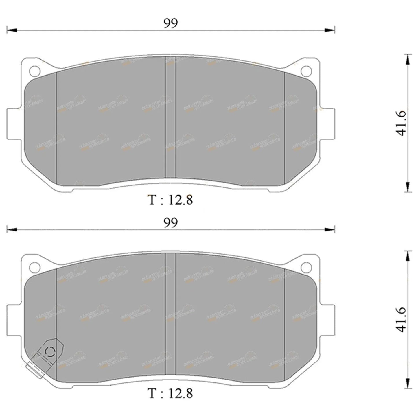 Rear Disc Brake Pads Set for Kia Spectra FB (2001 - 2004)