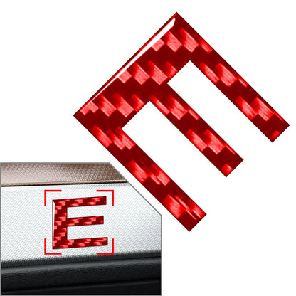 Red Carbon Letter E Decal Stickers for Car Badge Emblem