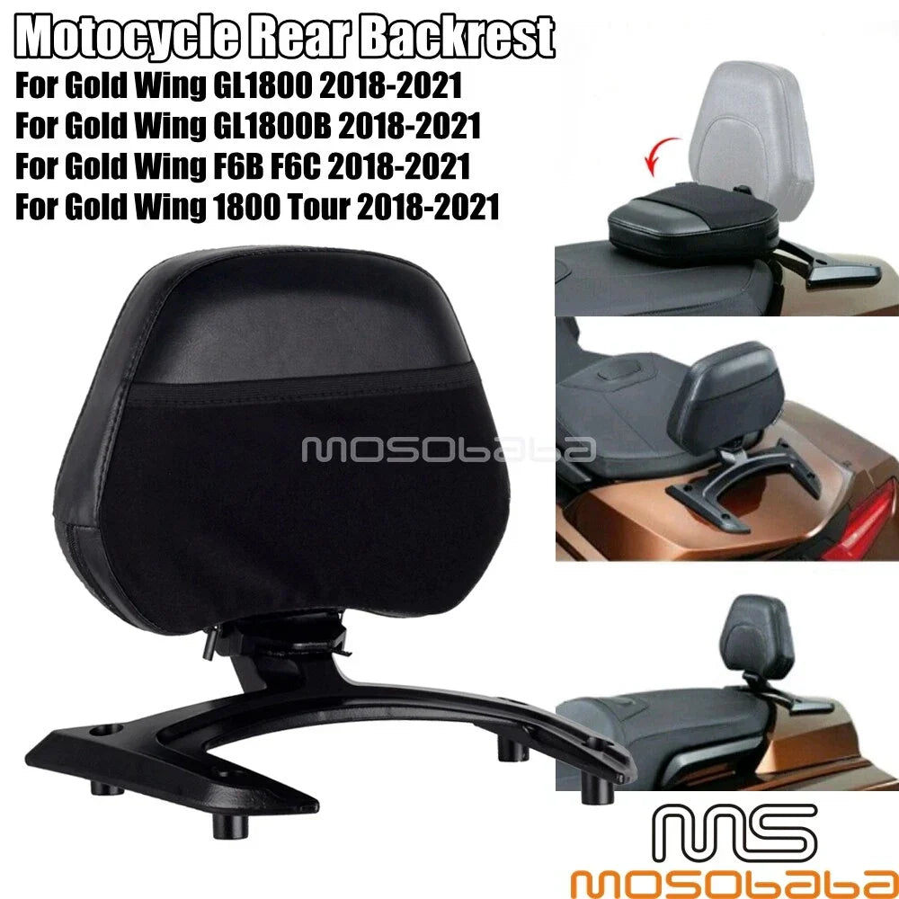 Adjustable Passenger Backrest Pad Kit for Honda Gold Wing GL1800 (2018-2021)