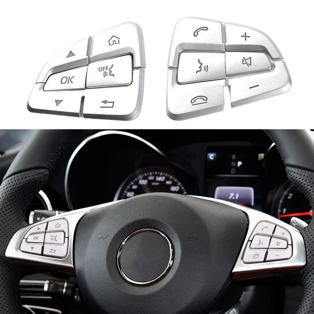 Steering Wheel Button Cover Trim 1 set for Mercedes C-Class (2014–2021)