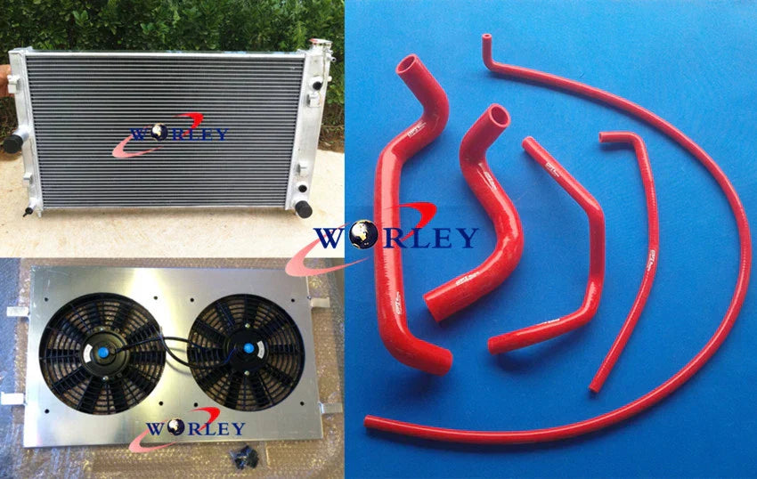 Aluminum Radiator + Fan Shroud + Hose for HOLDEN Commodore VZ LS1 LS2 SS V8 (04-06)