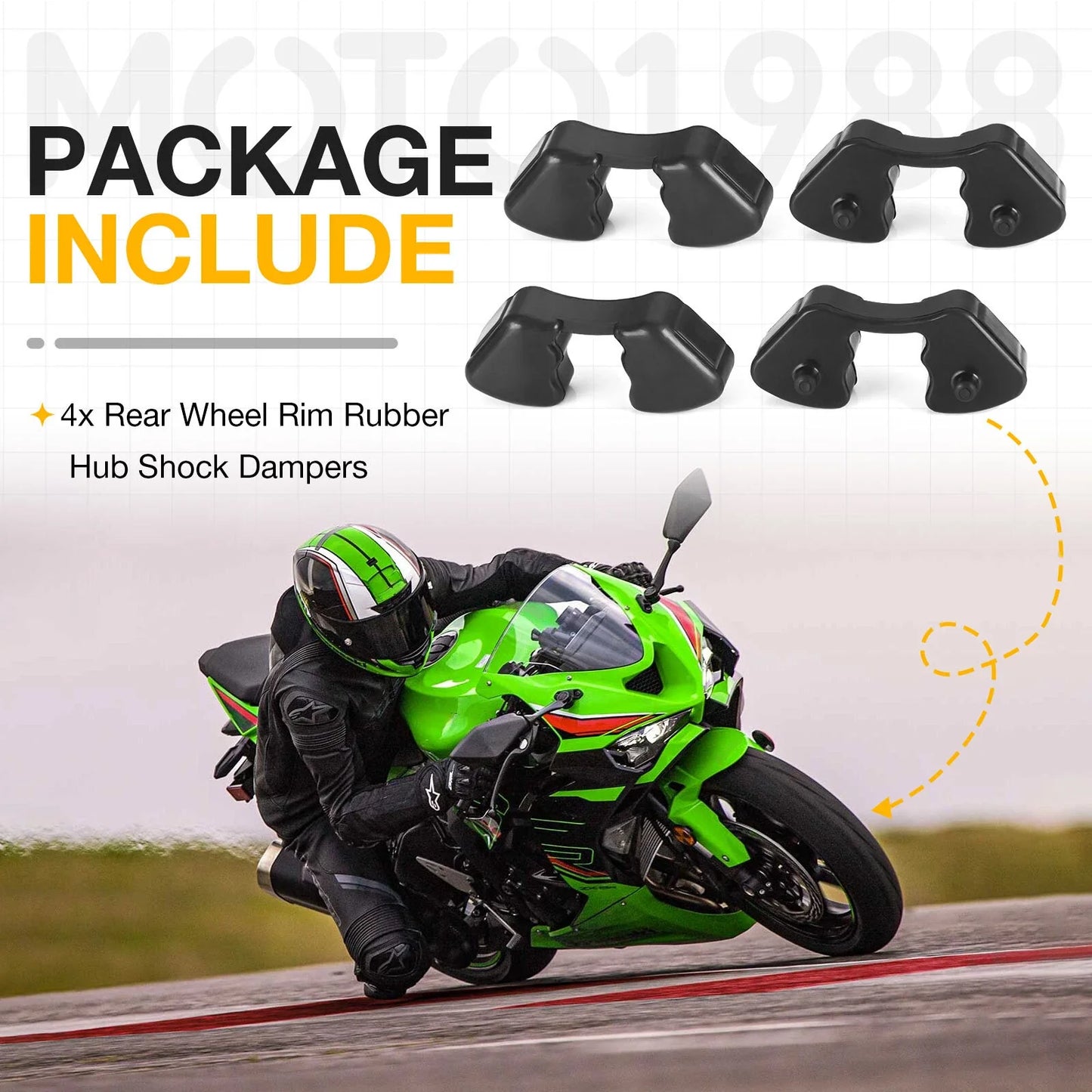 4x Rear Rim Hub Dampers for Kawasaki ZZR600 Z1000 (2003–2009)