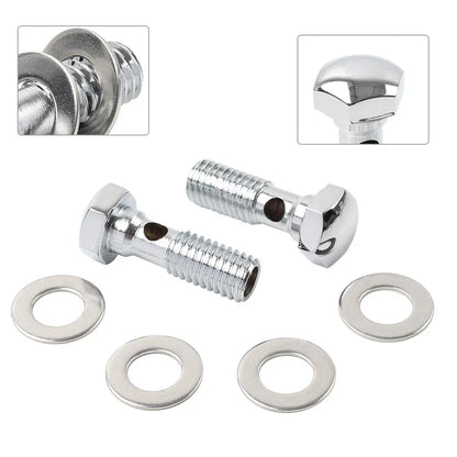 Chrome Head Breather Bolts for Harley Road King FLHR, Softail FXST (1994-1999)