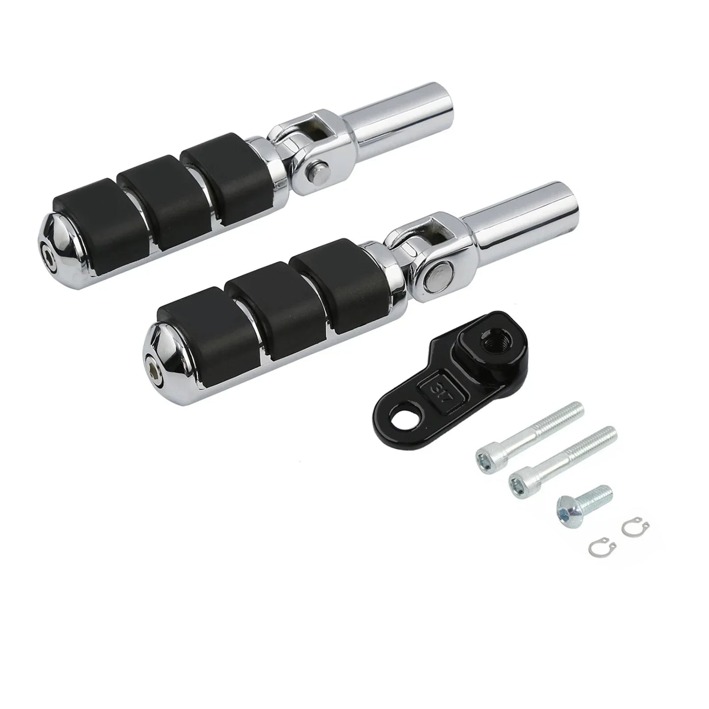 Slim Chrome Rear Foot Pegs Mount for Harley Softail Cross Bones (2008-2017)
