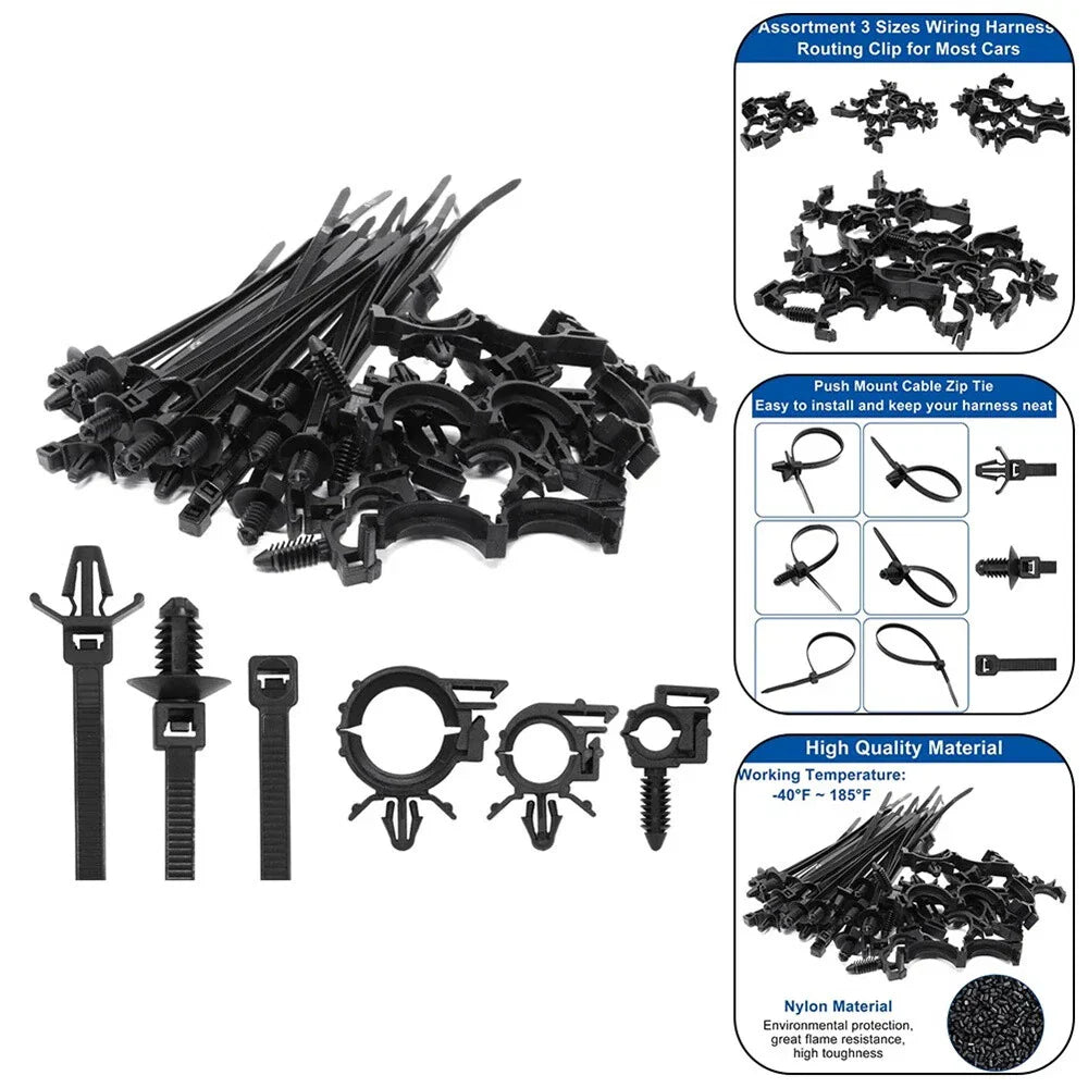 45 x Cable Tie Wraps for Fastening Wires, Clips, and Hoses