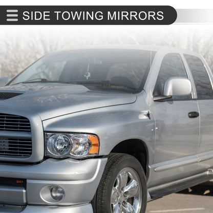 Tow Mirrors for Dodge Ram 1500 with Turn Signal Light Silver Tone 2 x