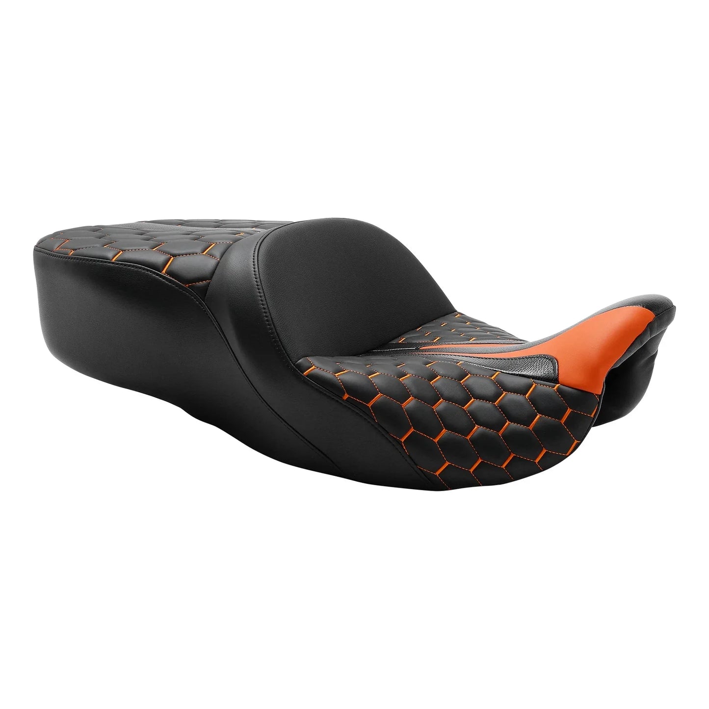 Orange Black Gel Seat for Harley Touring Electra Glide (2009-2023)