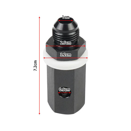 8AN Male Fuel Cell Tank Vent Valve for Fuel Systems - Stainless Steel 7.2cm