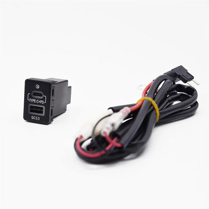 18W Type-C + QC3.0 Fast Car Charger for Mitsubishi L200 Triton (2015-2023)