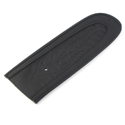 Black Flame Stitch PU Leather Rear Fender Bib for Harley Dyna (2006-2017)