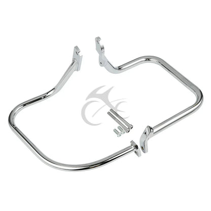 Chrome/Black Saddlebag Guard Rail Crash Bar for Harley FLST FLSTC (2000-2017)