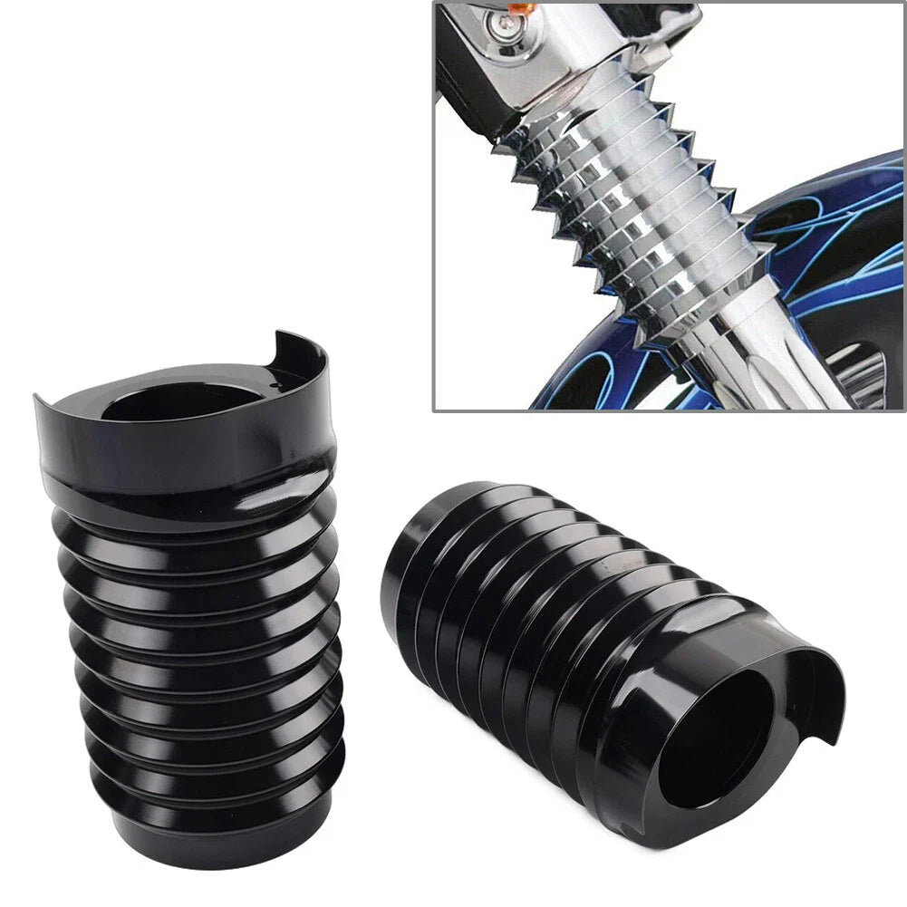 CNC Upper Fork Boot Slider Cover Black for Harley Street Glide FLHX FLHXS (14-23)
