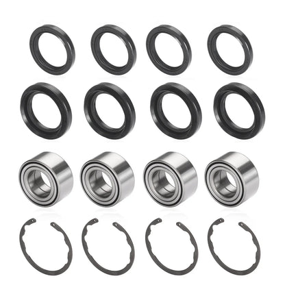 4x Front/Rear Bearing w/Circlip for Kawasaki Bayou 300 400 Prairie 300 400 (1990–2006)
