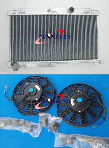 3 Row Aluminum Radiator + Fan for Mazda RX7 FD3S (1992-1995)