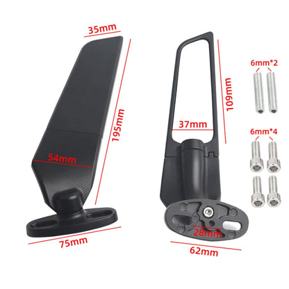Wind Swivel Wing Rearview Side Mirrors for Kawasaki Ninja 250 300 400 650 ZX6R