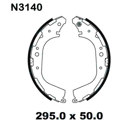 Rear Brake Shoes Set for Nissan Pathfinder R50 1995-2005 4X4 V6 VG33E 3.3L Drum