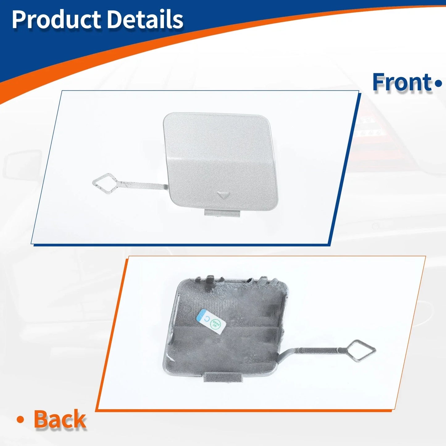 Front Bumper Tow Hook Cover for BMW 1 Series Ice Silver Metallic