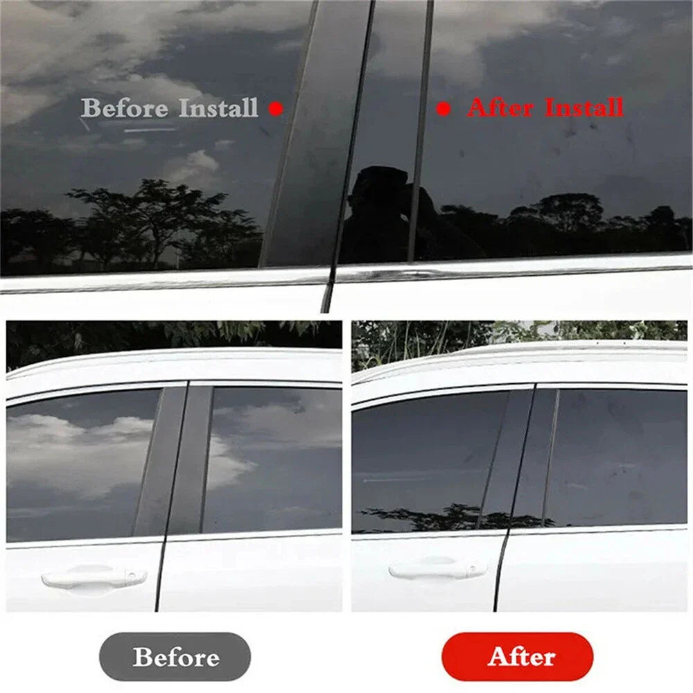 Gloss Black Window Trim Covers for Hyundai Genesis G80 (2015-2022)