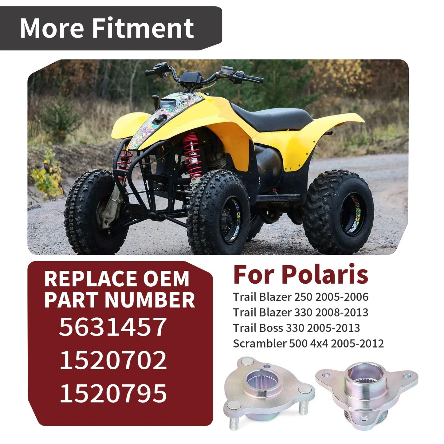 Rear Brake Disc and Sprocket Hub Collar for Polaris Scrambler 500 (2005–2012)
