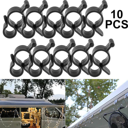 10 x Camping Awning Hooks Clips RV Tent Hangers Light Hanger for Caravan Camper