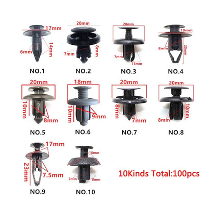 Trunk Screw Rivets Set for Car Bumper Fender Plastic Fasteners Clip