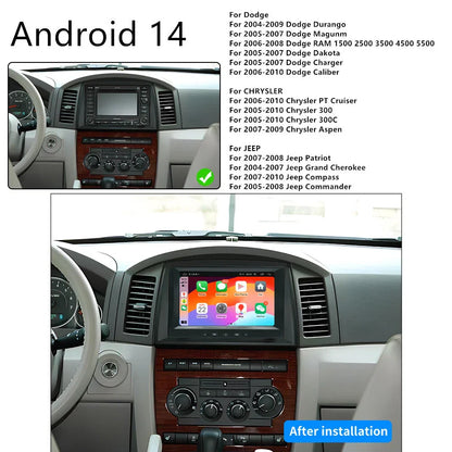 8" Android Car Stereo GPS Navigation for Jeep Chrysler Dodge (2014-2023)