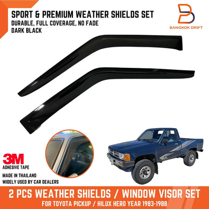 Weathershields Window Visors Rain Guards for Toyota Hilux (1983-1988)