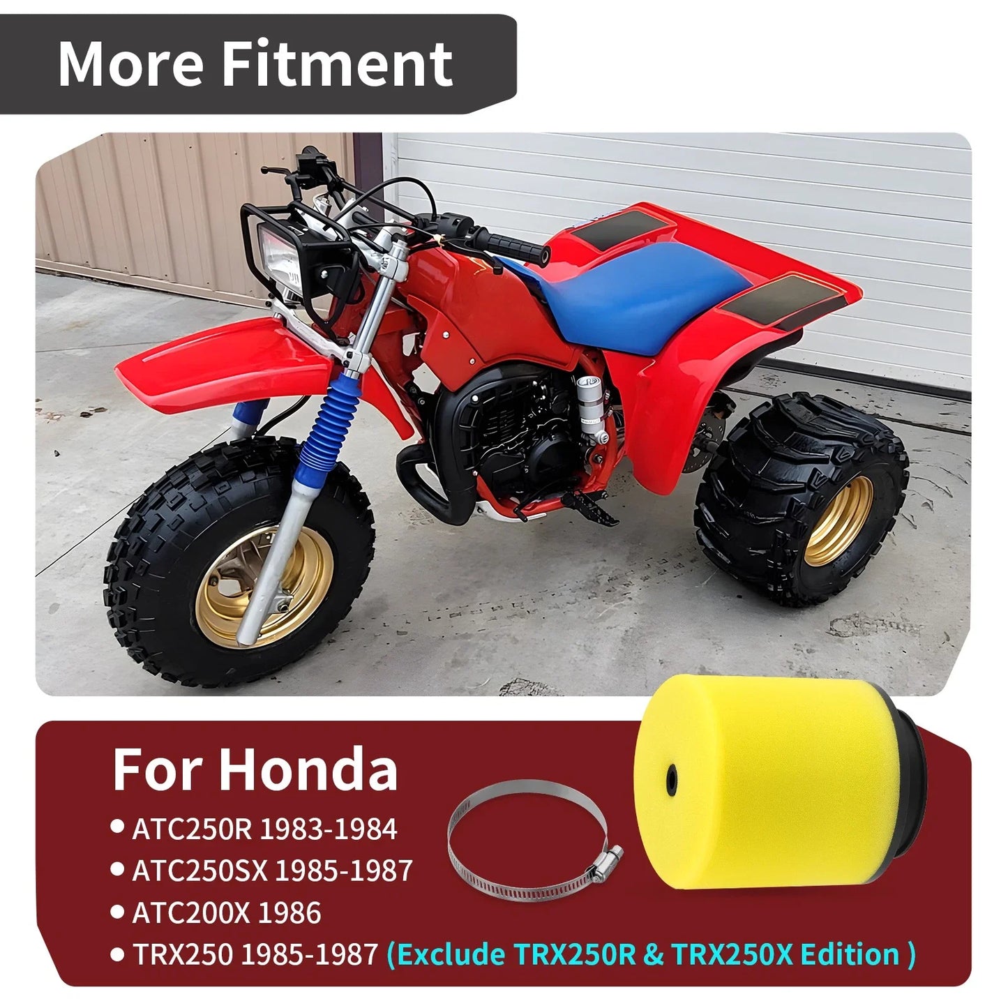 Air Filter Element for Honda FourTrax 250 TRX250 2x4 (1985–1987)