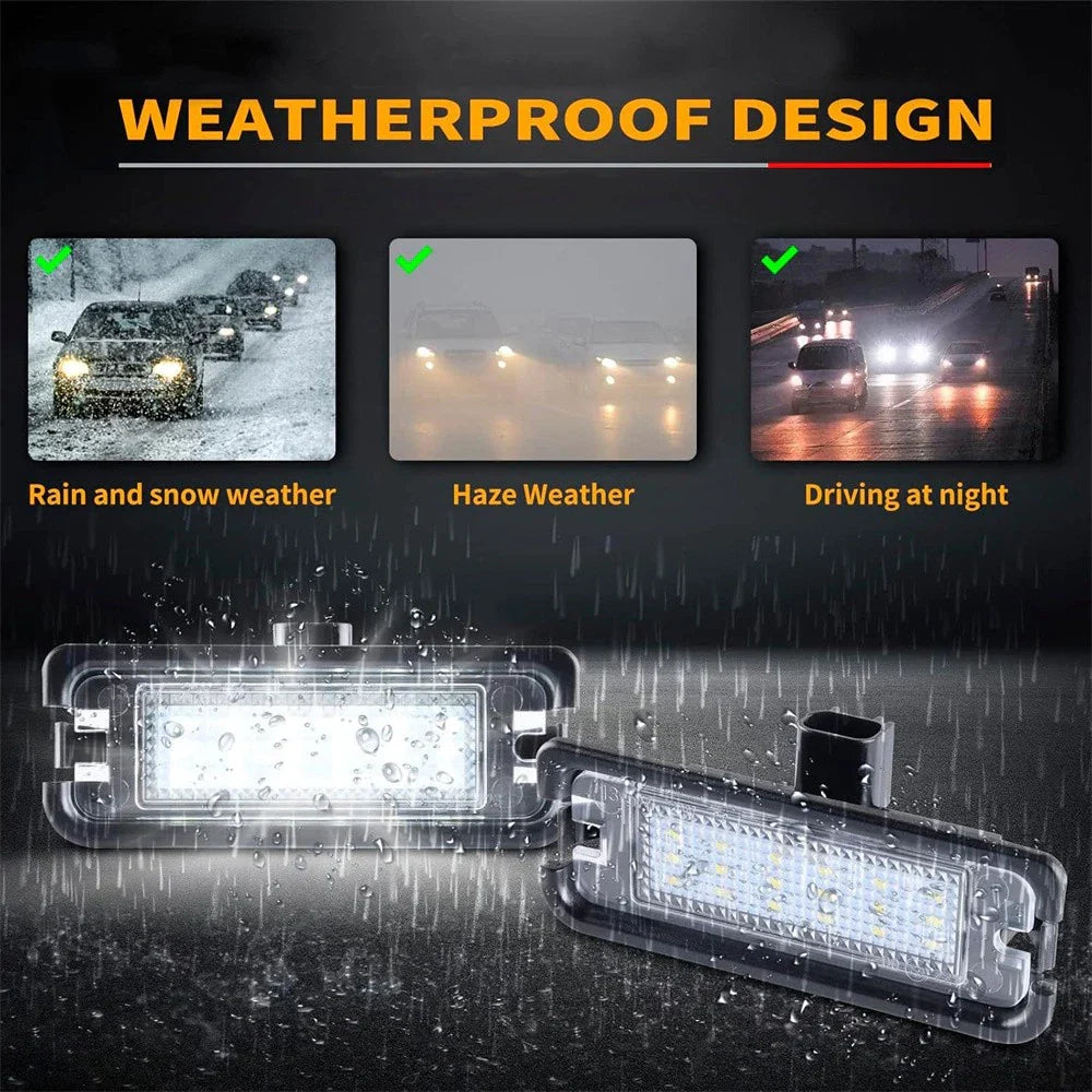 White Bright License Plate Light Housing for Ford Mustang (2015-2021)