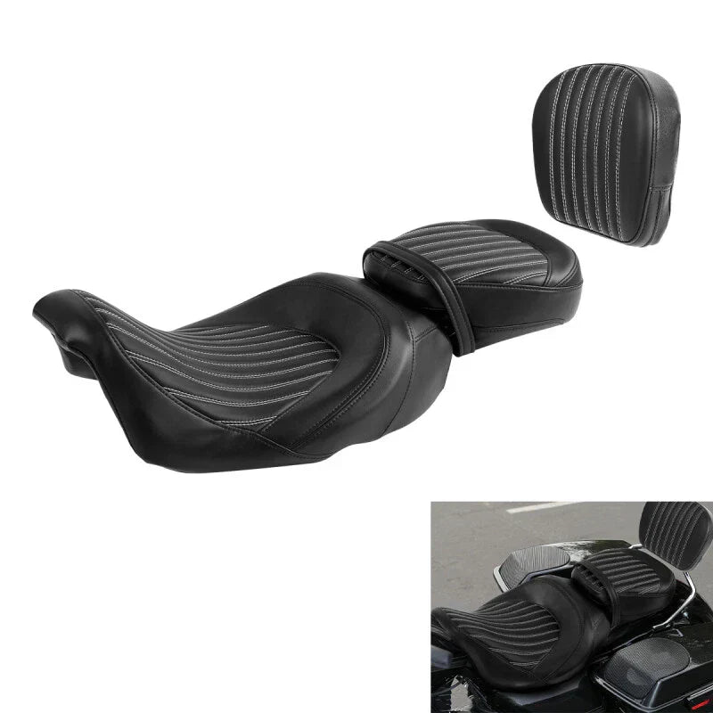 Driver Passenger Seat with Backrest for Harley Electra Glide (2009-2023)