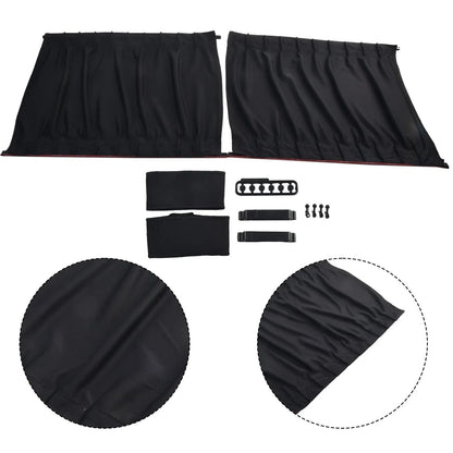 2pcs Adjustable Car Window Anti-UV Sun Shade Drape Visor Curtain Valance