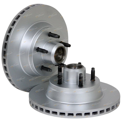 Front Disc Rotors + Brembo Brake Pads Set for Falcon XH Ute (1996-1999)