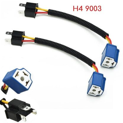 2 x Ceramic Headlight Socket Plug Adapter Connector H4 9003