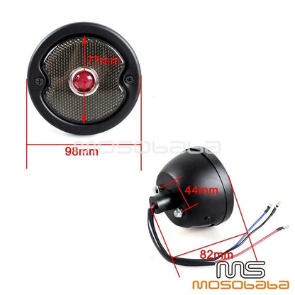 Retro LED Tail Light Red Brake Stop Lamp for Harley Ford Car Base (1933-1936)