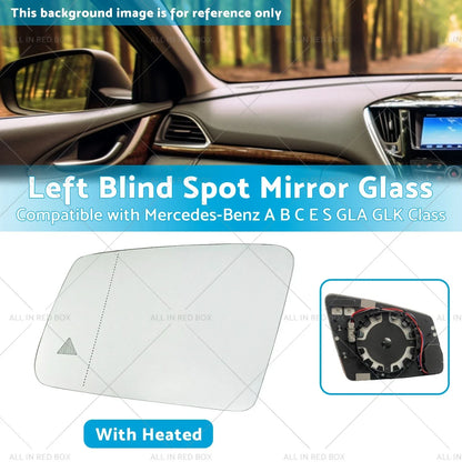 Left Blind Spot Mirror Glass for Mercedes-Benz GLA GLK Class (2009-2020)