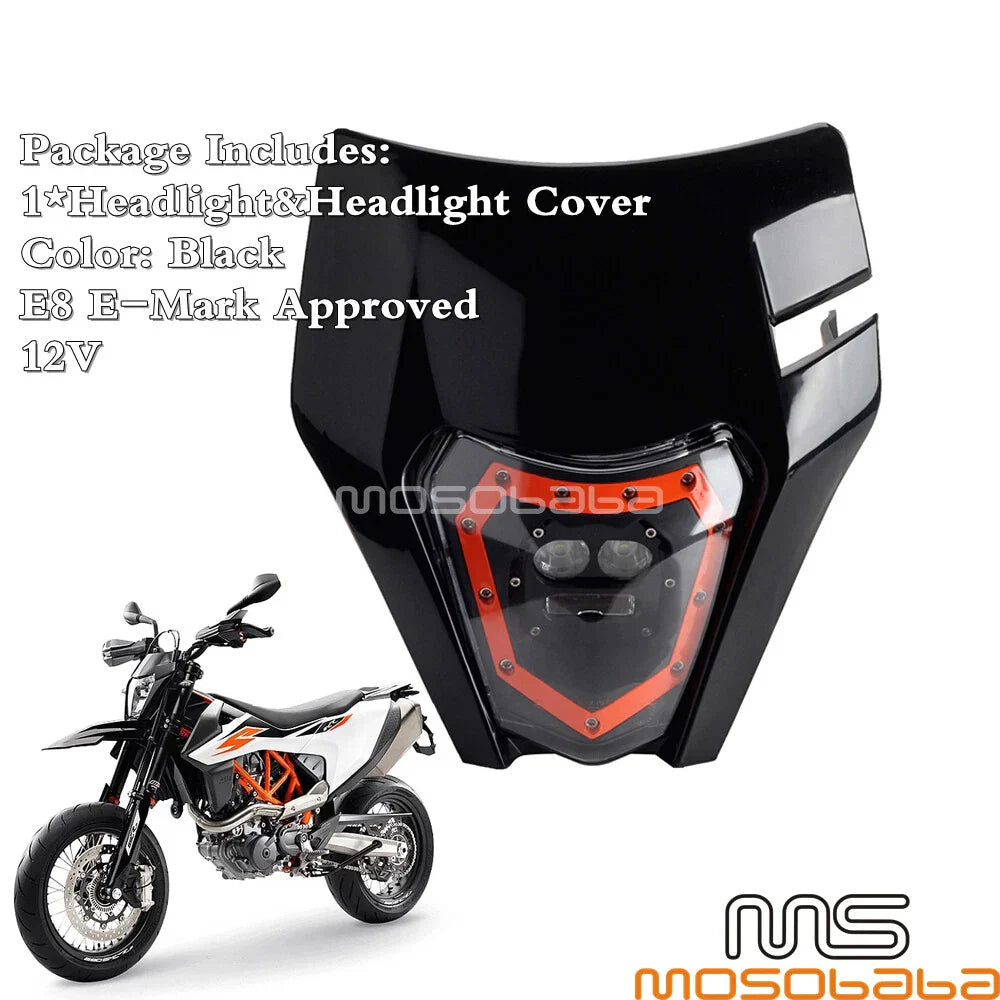 LED Headlight Hi/Lo DRL Lamp for Yamaha YZ125 YZ250F WR250 WR450F TTR250 XT225