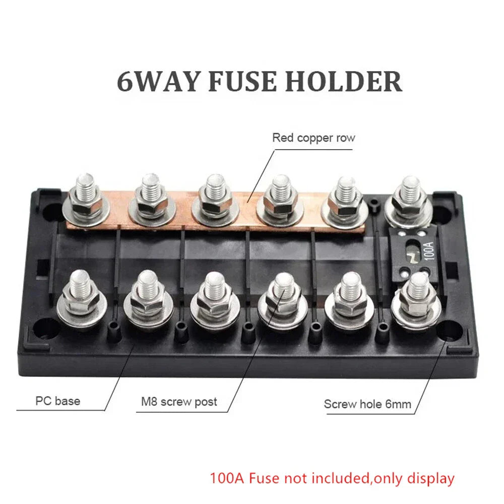 6 Way Circuit Automotive Boat Fuse Holder for MEGA ANM Fuse