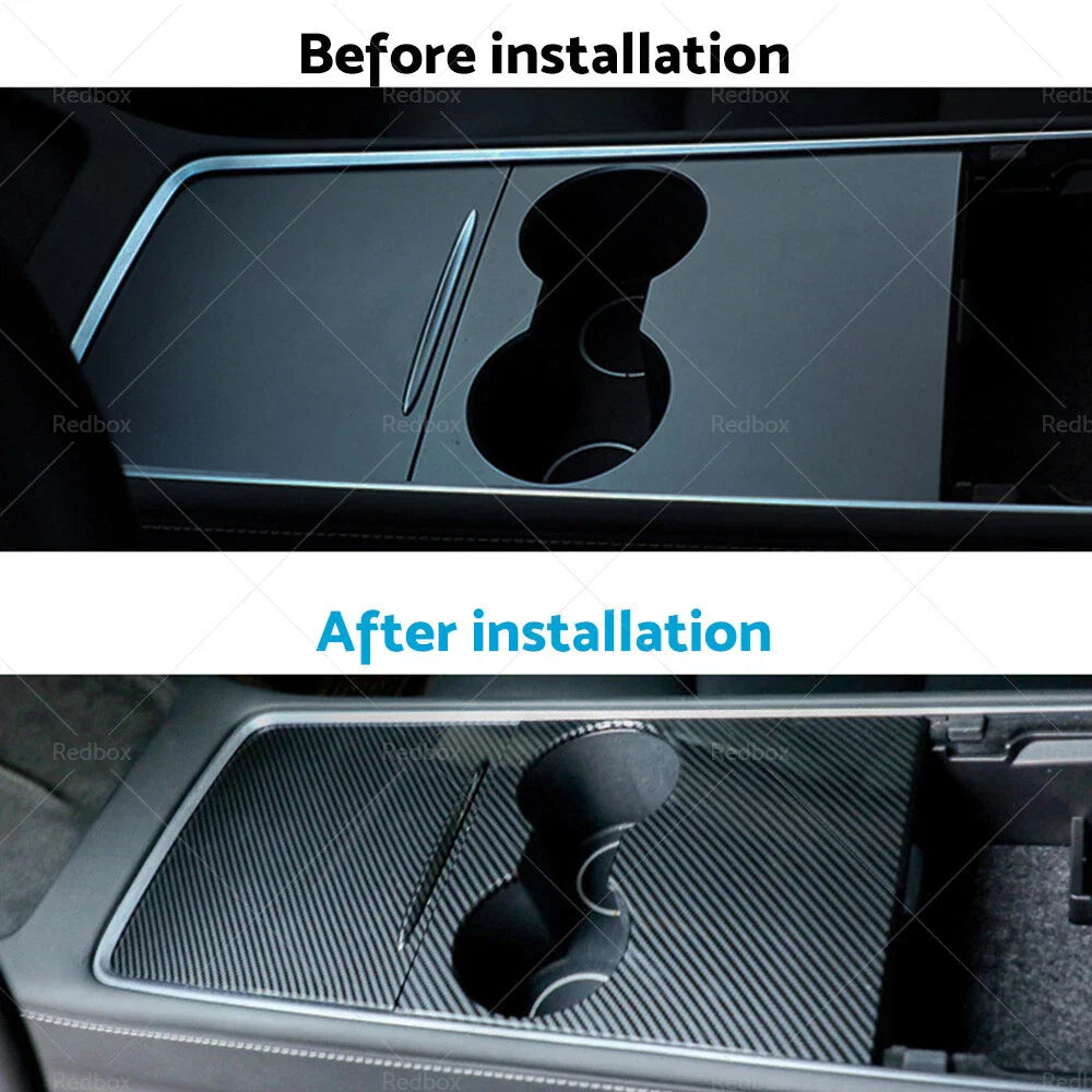 Carbon Fiber Center Control Panel Wrap for Tesla Model Y, Model 3 (2020-2023)