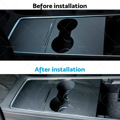 Carbon Fiber Center Control Panel Wrap for Tesla Model Y, Model 3 (2020-2023)