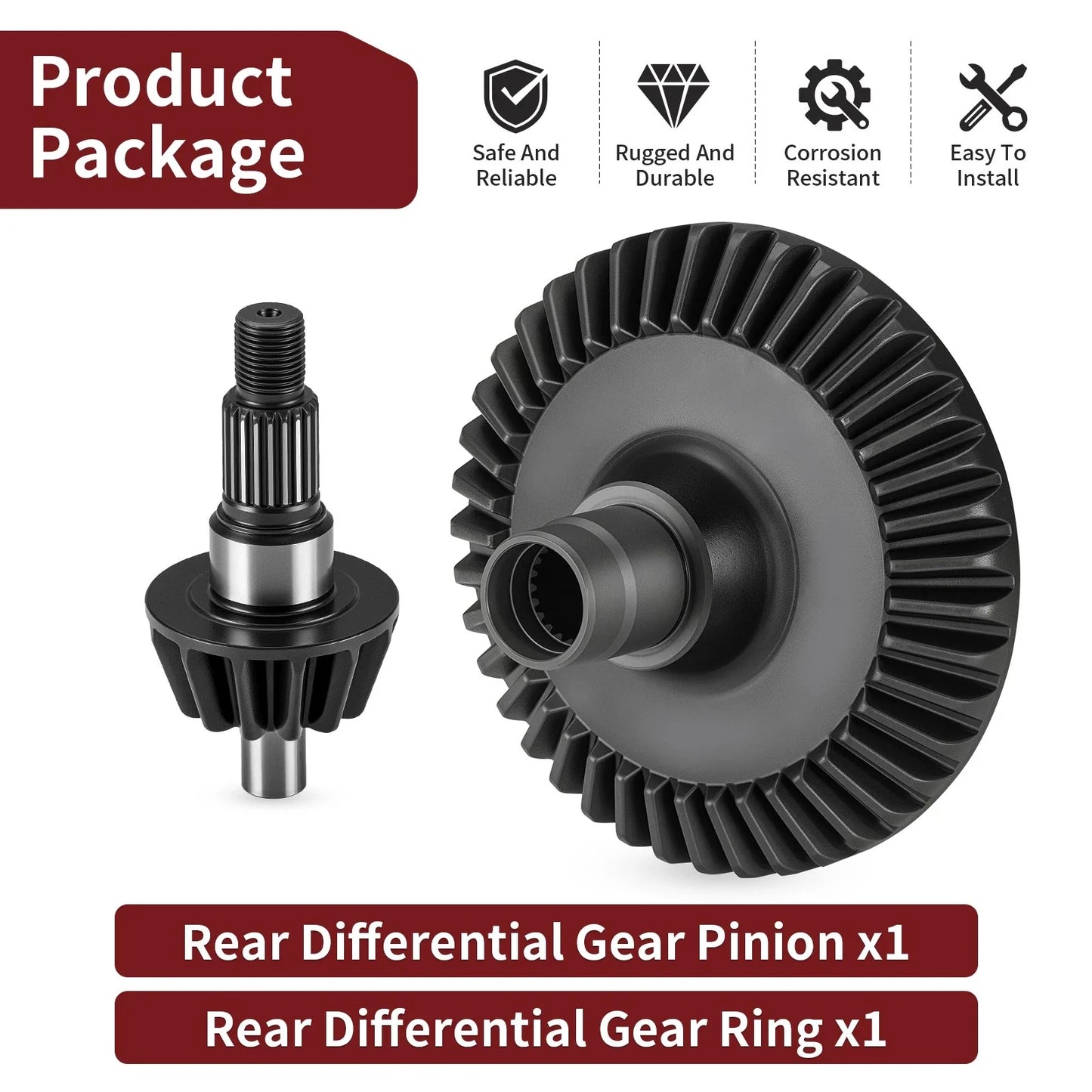 Rear Differential Gear Ring Pinion for Honda Rubicon TRX520 (2020–2024)