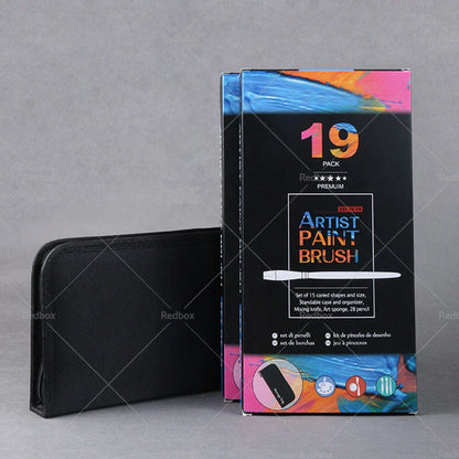 19PCS Artist Paint Brushes Set for Watercolour Acrylic Oil Painting