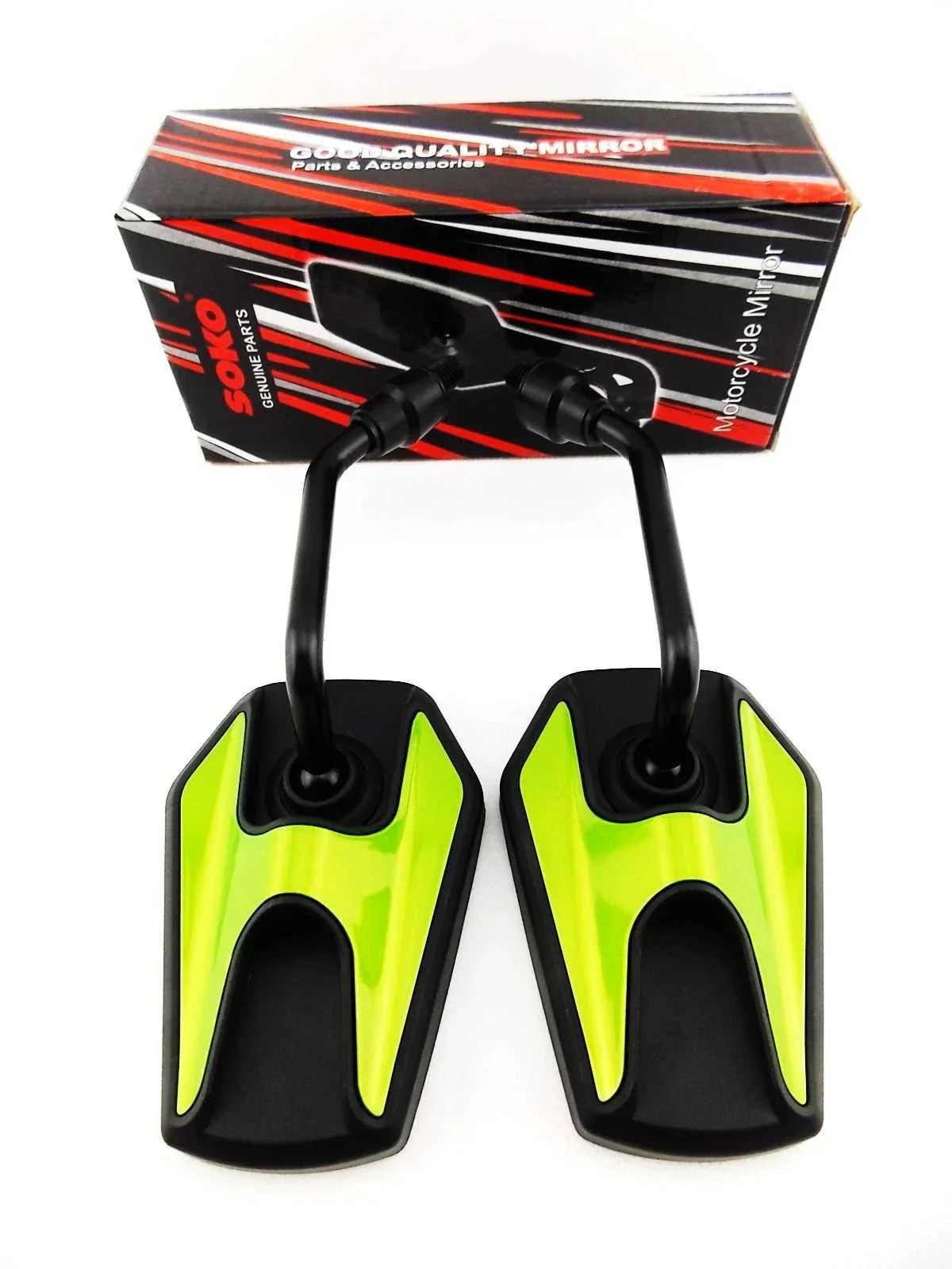 Black Green Hex Soko Mirrors for Honda CB550F (1974-1978)