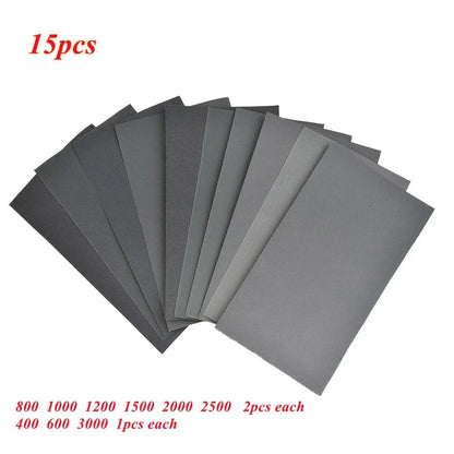 15pcs Grit Sandpaper Wet/Dry Set