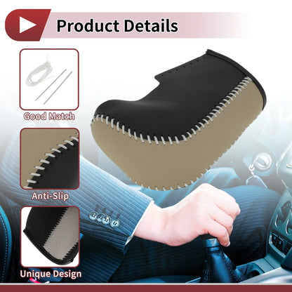 1 Pc Gear Shift Knob Cover for BMW 3 Series E90 Faux Leather Black Beige