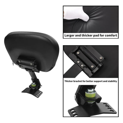 Black Plug-In Driver Backrest Pad for Harley Road Glide King (1997-2025)