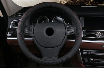 1x PU Leather 15" Steering Wheel Cover for Car - Breathable Anti-slip (AU)