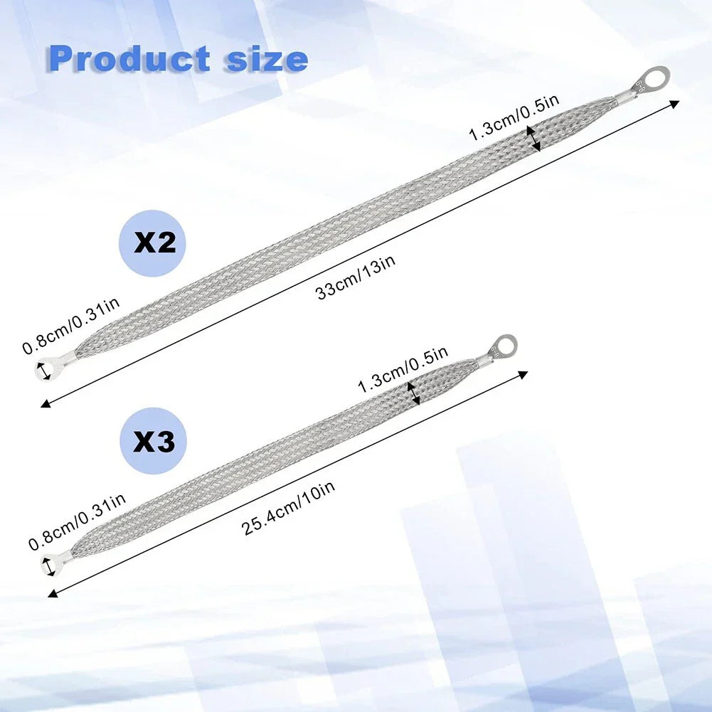 5Pc Heavy Duty Engine Grounding Straps for Trucks and Cars
