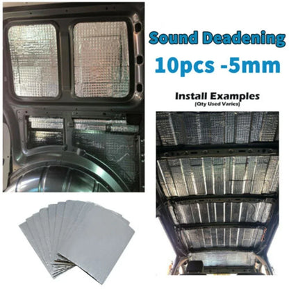 10 Sheets / 5mm / Sound Deadening Damping Mat for Car Silent Compact Van