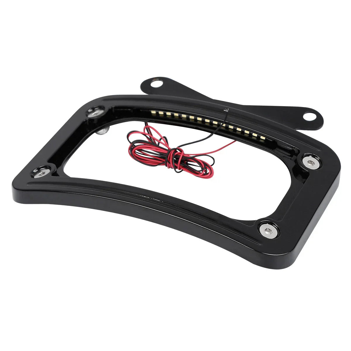 Curved LED License Plate Frame for Harley Road King, Glide