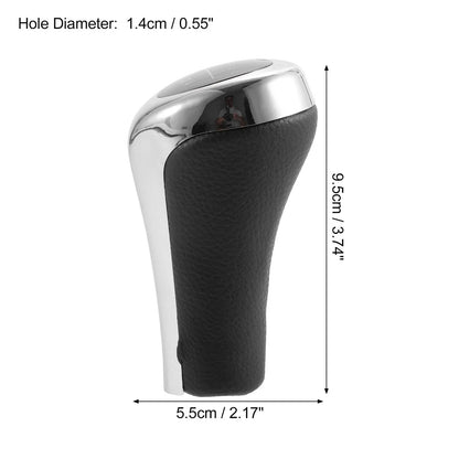 5 Speed Manual Shift Knob Head for BMW X1 E84 Faux Leather Black Silver Tone